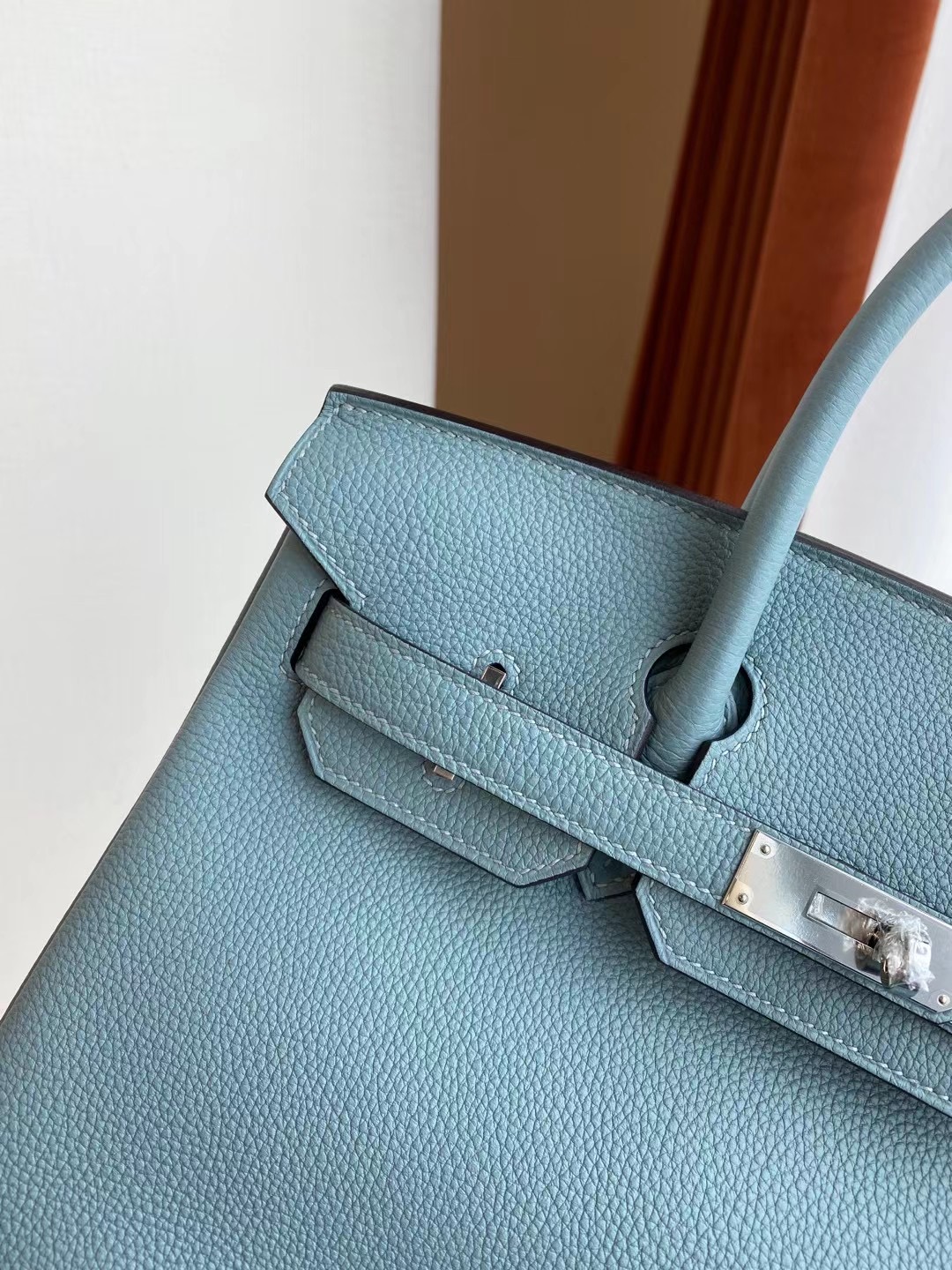 香港沙田區愛馬仕鉑金包 Hermes Birkin 30cm Togo 7G Ciel 天青色 銀扣