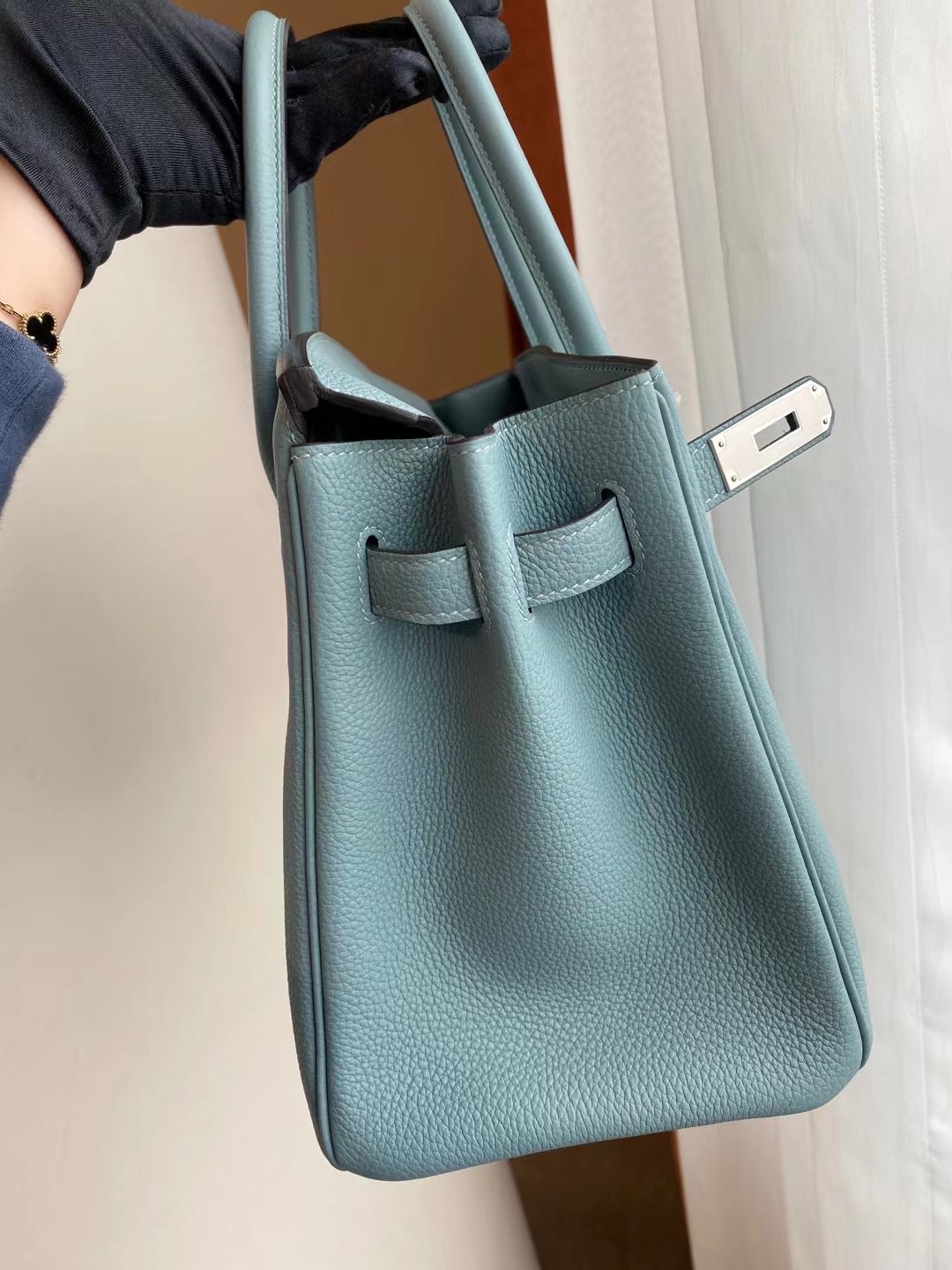 香港沙田區愛馬仕鉑金包 Hermes Birkin 30cm Togo 7G Ciel 天青色 銀扣