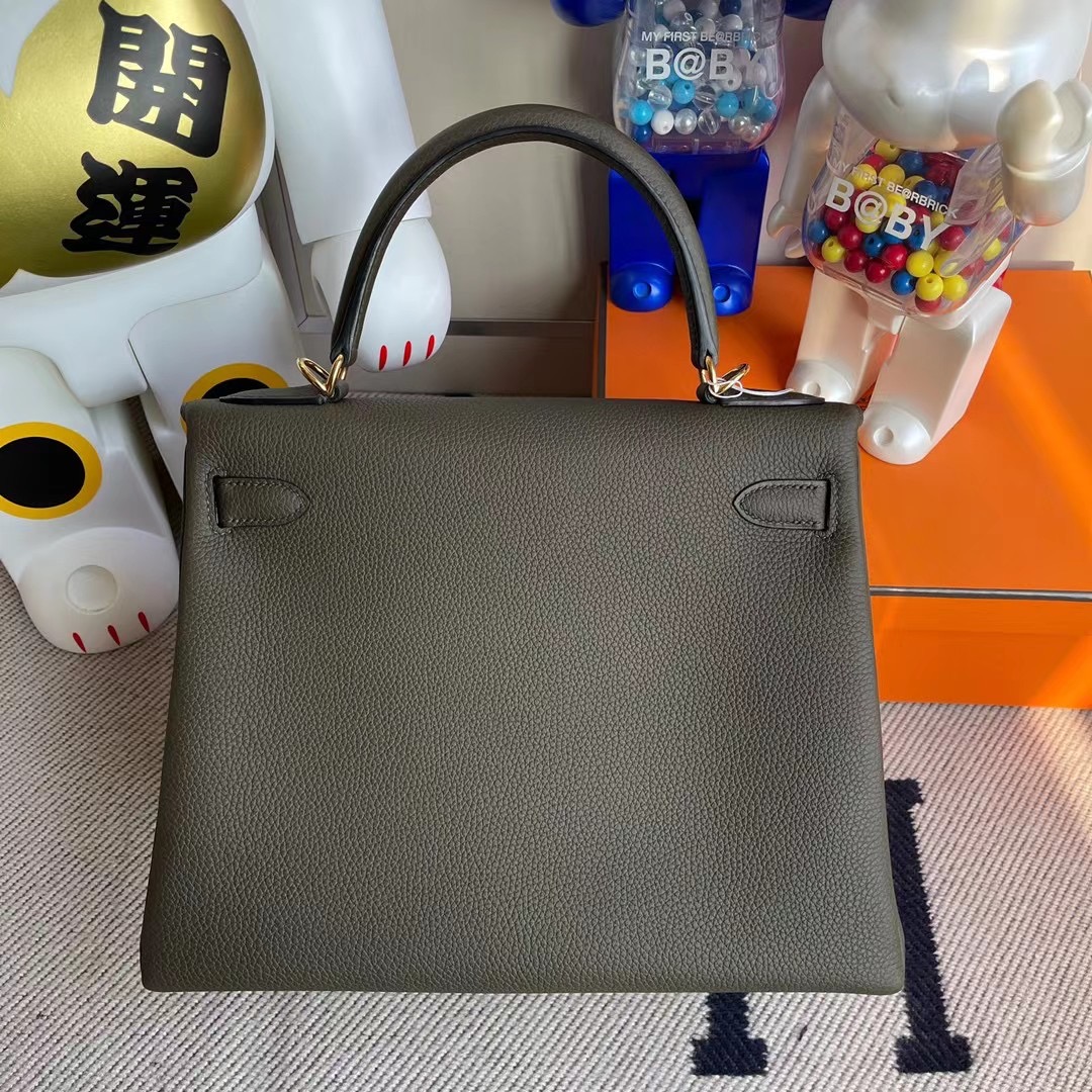 香港元朗區天水圍愛馬仕凱莉包 Hermes Kelly 25cm Togo G8 Vert Maquis 深橄欖綠