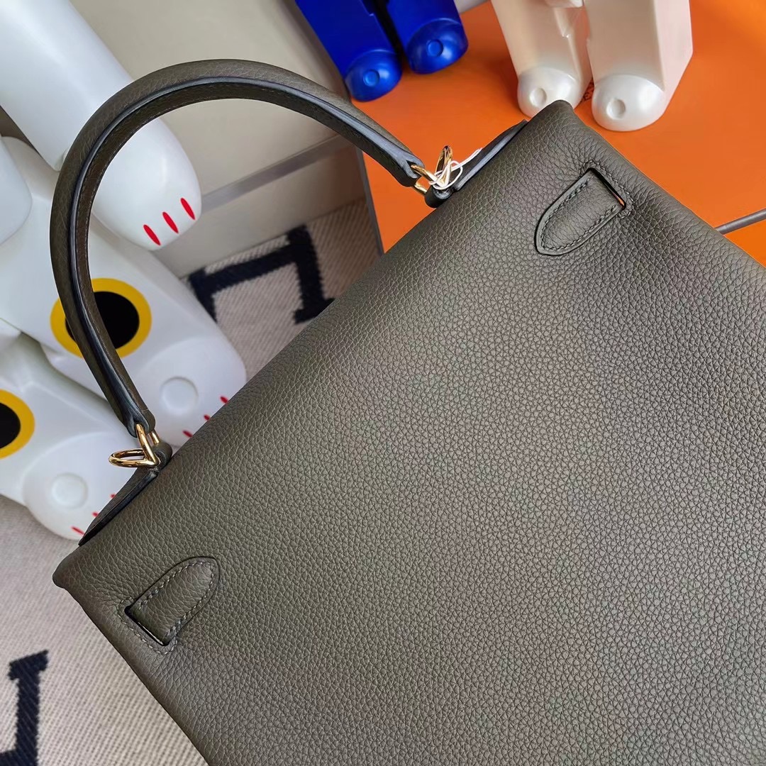 香港元朗區天水圍愛馬仕凱莉包 Hermes Kelly 25cm Togo G8 Vert Maquis 深橄欖綠