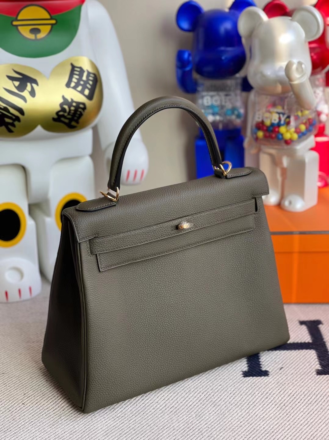 香港元朗區天水圍愛馬仕凱莉包 Hermes Kelly 25cm Togo G8 Vert Maquis 深橄欖綠