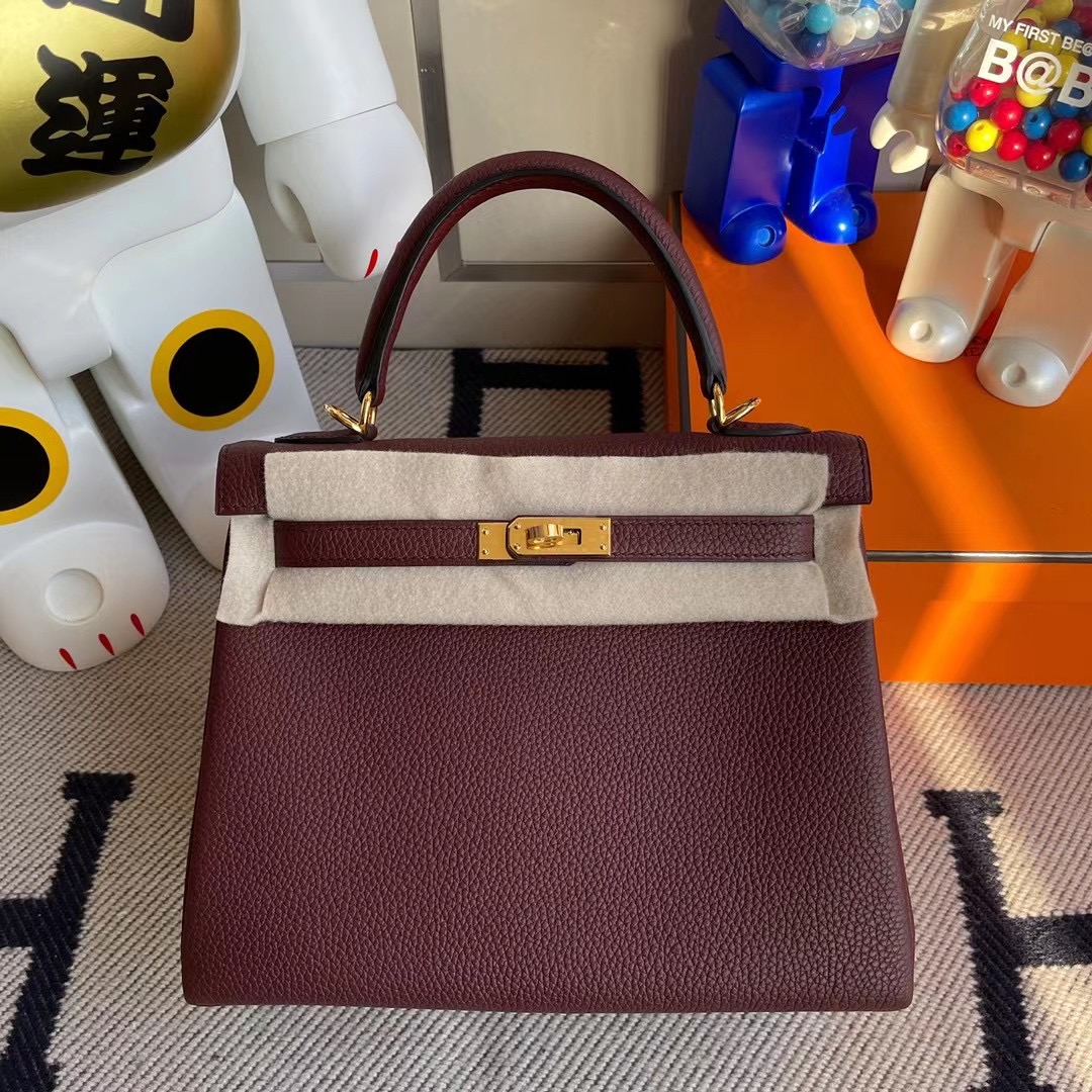 香港西貢區清水灣 愛馬仕凱莉包 Hermes Kelly 25cm Togo 57 Bordeaux 波爾多酒紅