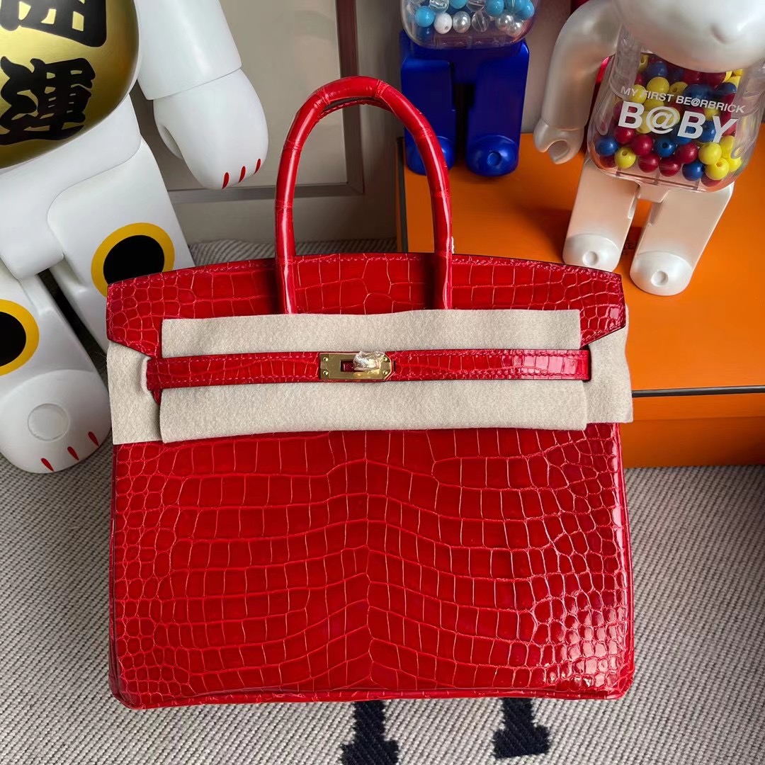 香港西貢區清水灣 愛馬仕鉑金包 Hermes Birkin 25cm 亮面倒V 澳洲灣鱷 CC95 Braise 法拉利紅