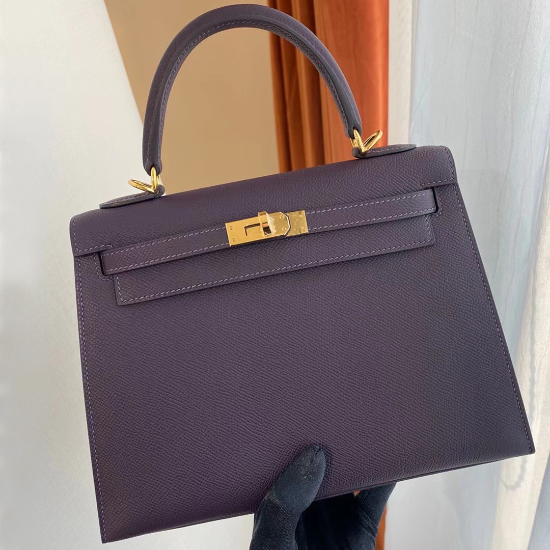 愛馬仕凱莉包 香港專櫃價格  Hermes Kelly 25cm Epsom CC59 Raisin 葡萄紫 金扣