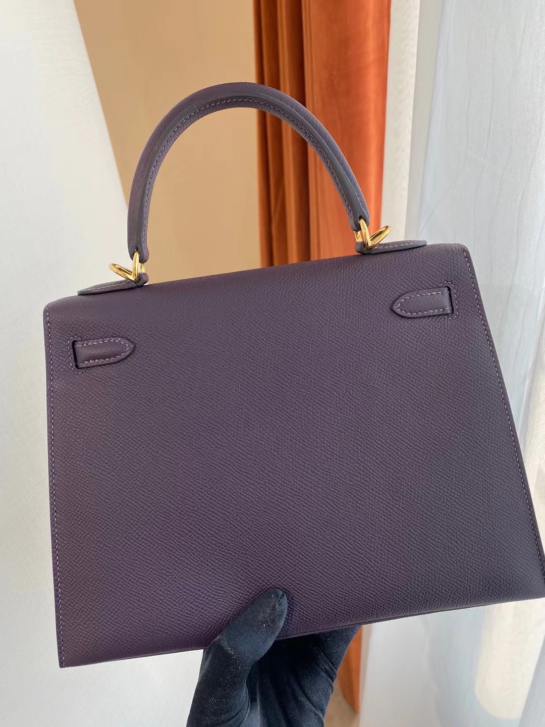 愛馬仕凱莉包 香港專櫃價格  Hermes Kelly 25cm Epsom CC59 Raisin 葡萄紫 金扣