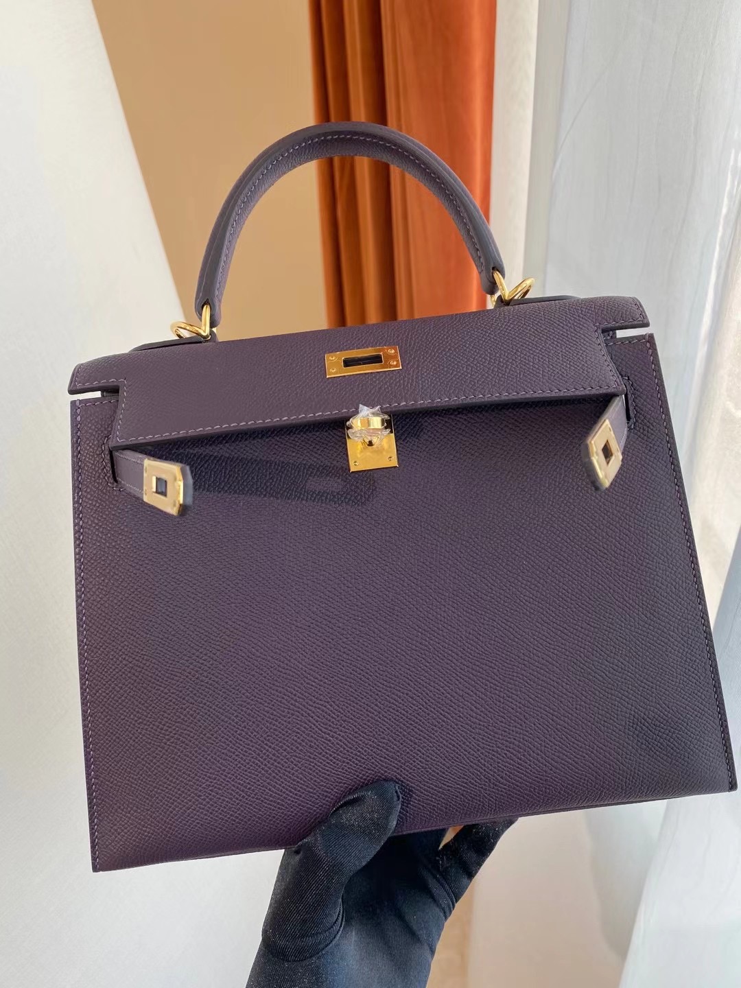 愛馬仕凱莉包 香港專櫃價格  Hermes Kelly 25cm Epsom CC59 Raisin 葡萄紫 金扣