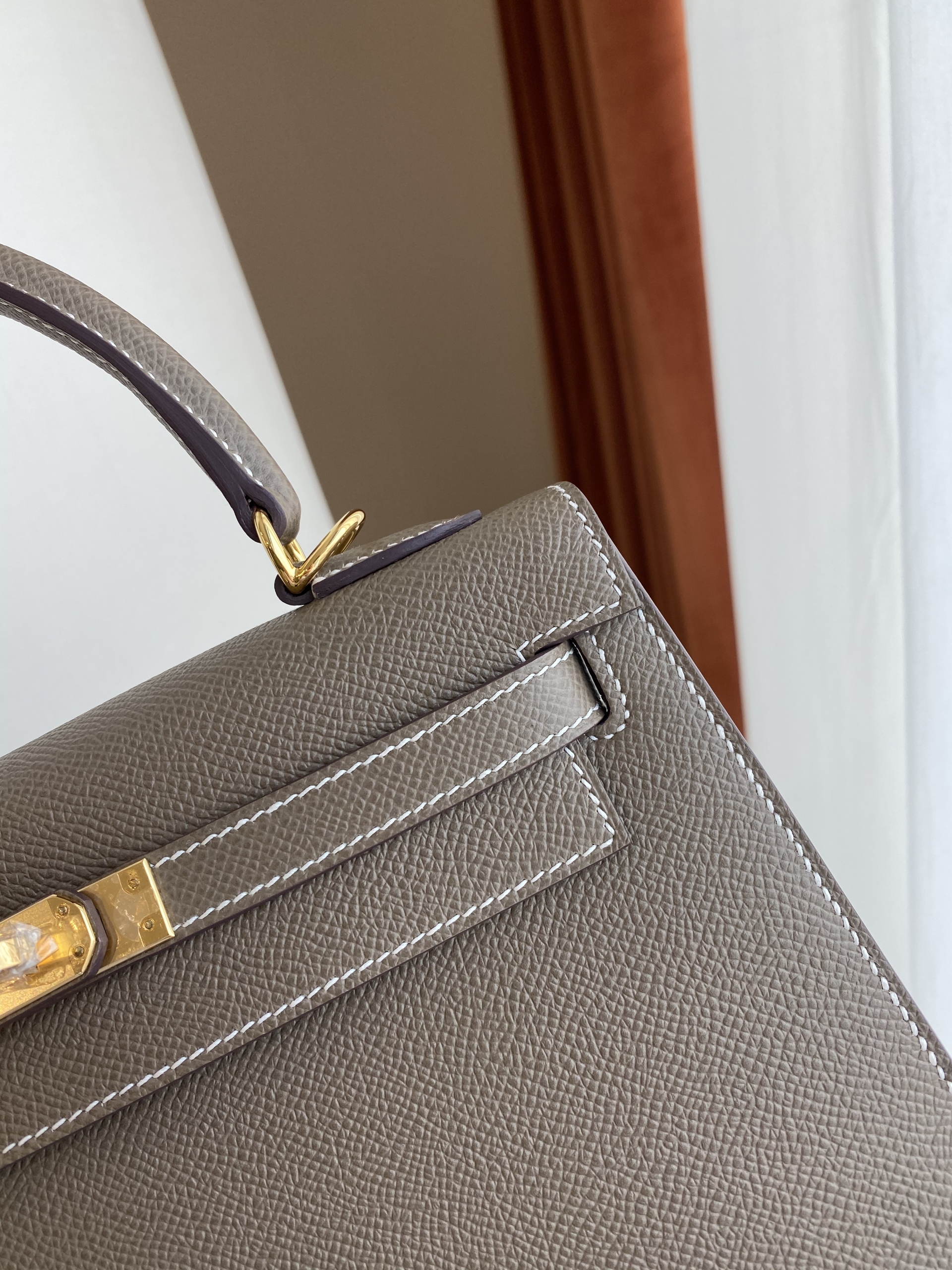 愛馬仕凱莉包 香港西貢區將軍澳 Hermes Kelly 25cm Epsom CC18 Etoupe 大象灰 金扣