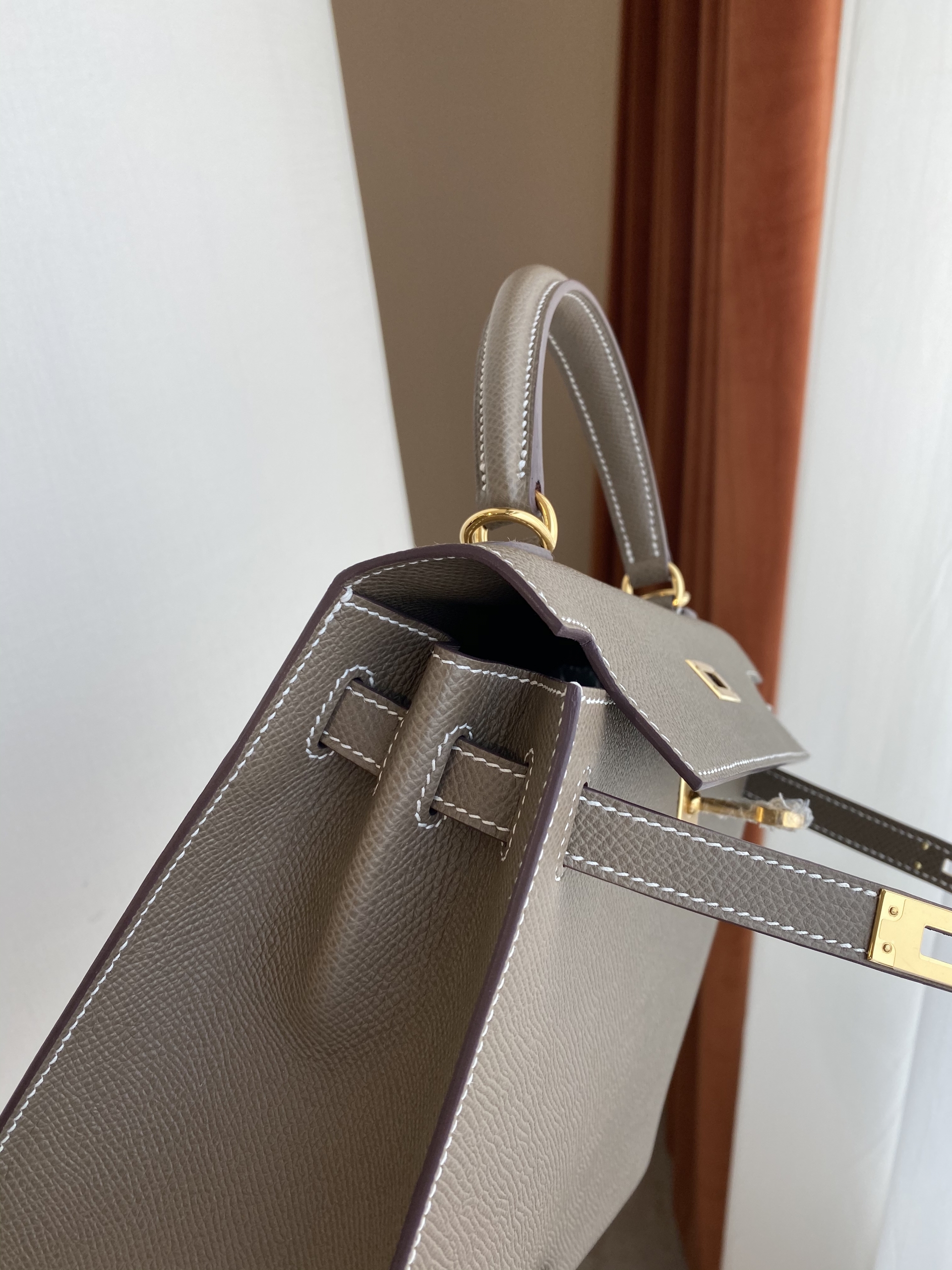 愛馬仕凱莉包 香港西貢區將軍澳 Hermes Kelly 25cm Epsom CC18 Etoupe 大象灰 金扣