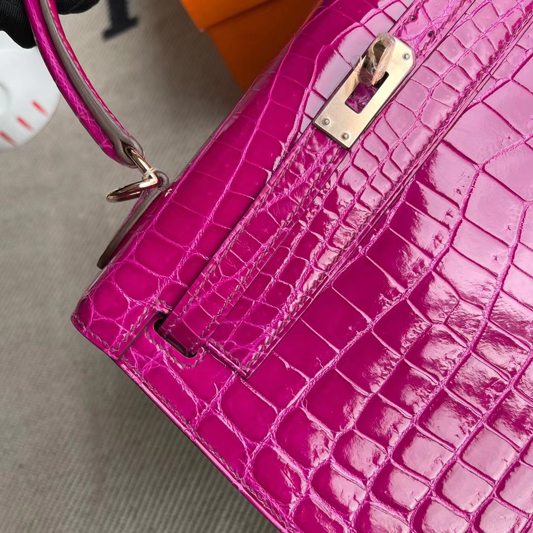 Hermes Kelly 25cm 亮面尼羅鱷魚 J5 Rose Sheheraradez 天方夜譚粉紫