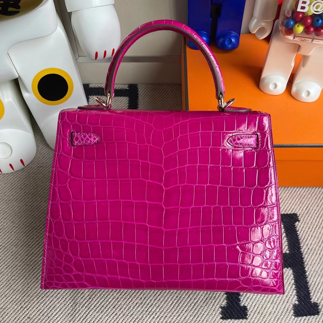 Hermes Kelly 25cm 亮面尼羅鱷魚 J5 Rose Sheheraradez 天方夜譚粉紫