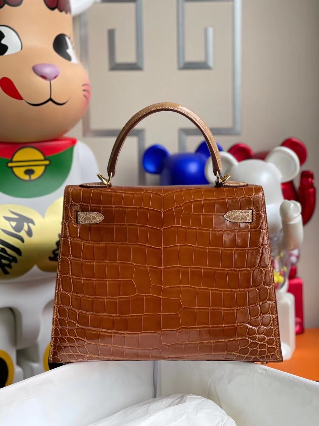 Hermes Kelly 25cm HSS 尼羅鱷魚 31 Miel 蜜糖棕 28 Caremel 焦糖色 14 Beige 杏色