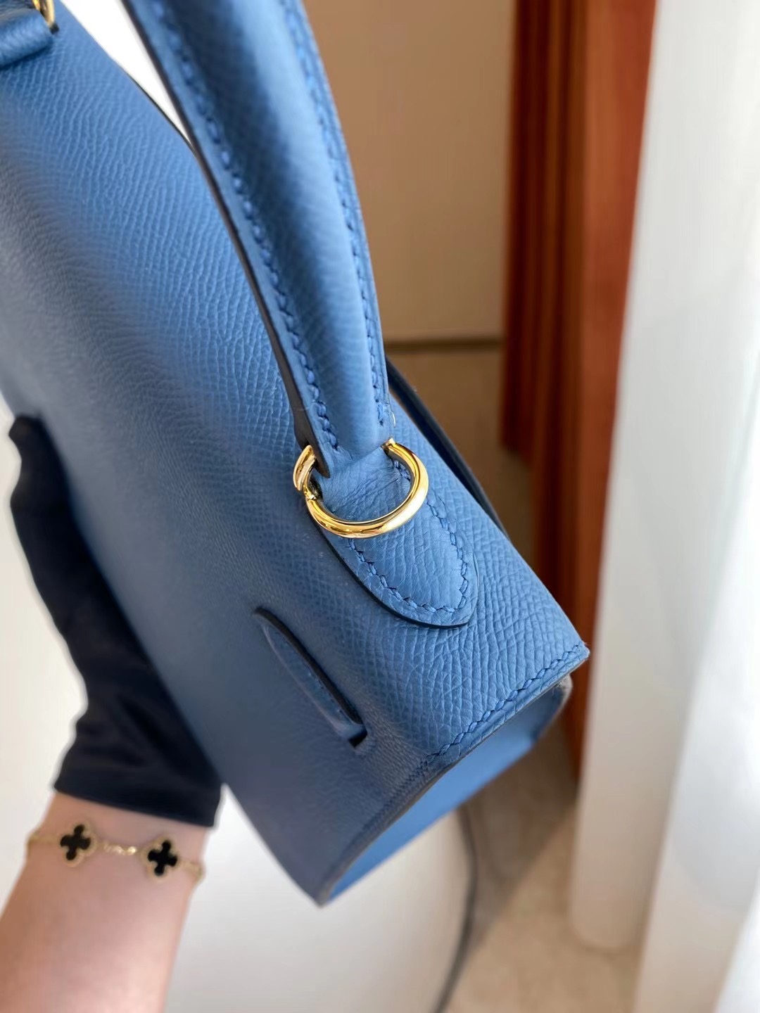 Hong Kong Hermes Kelly 25cm Epsom R2 Blue agate 瑪瑙藍 金扣