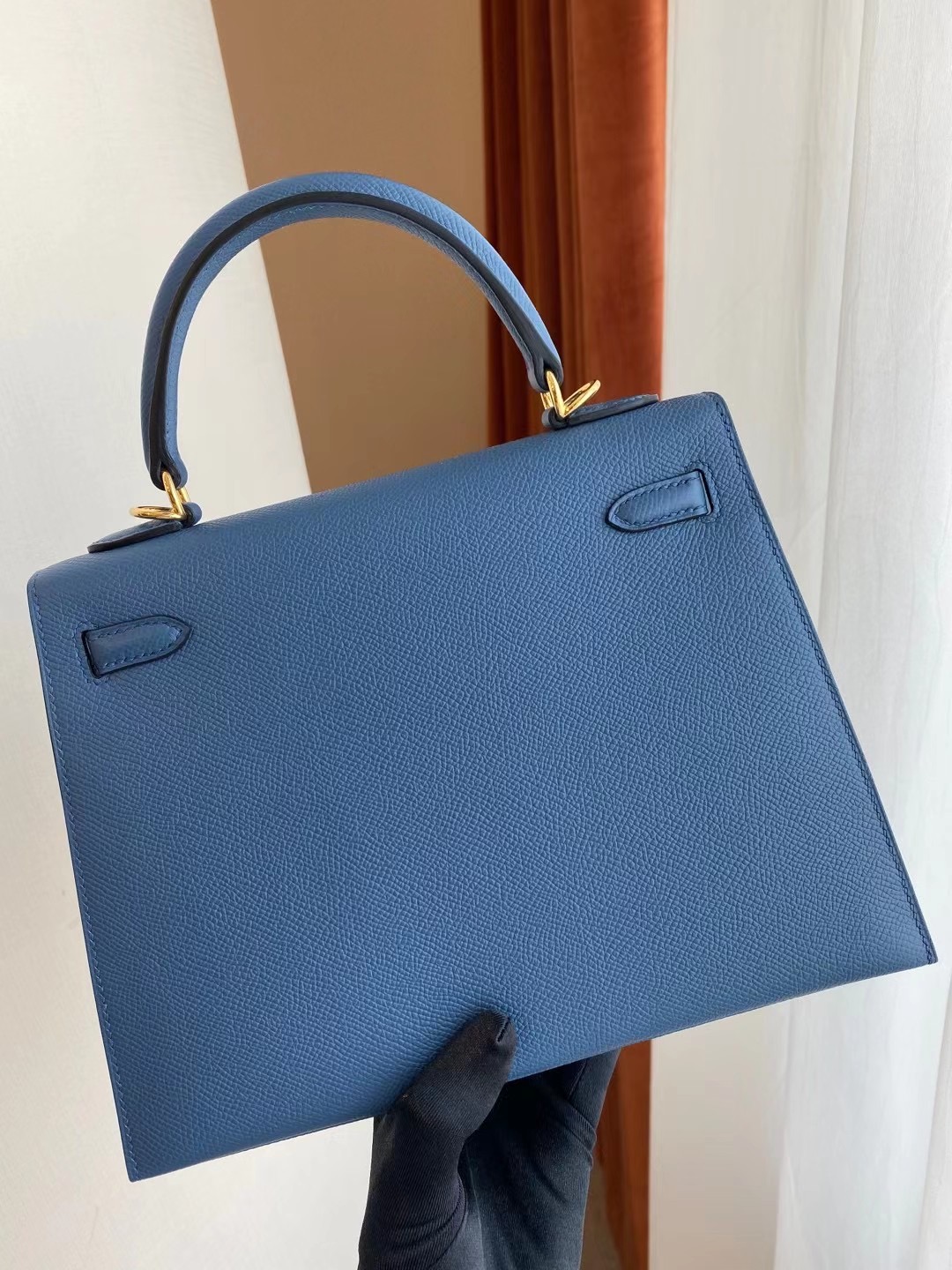 Hong Kong Hermes Kelly 25cm Epsom R2 Blue agate 瑪瑙藍 金扣