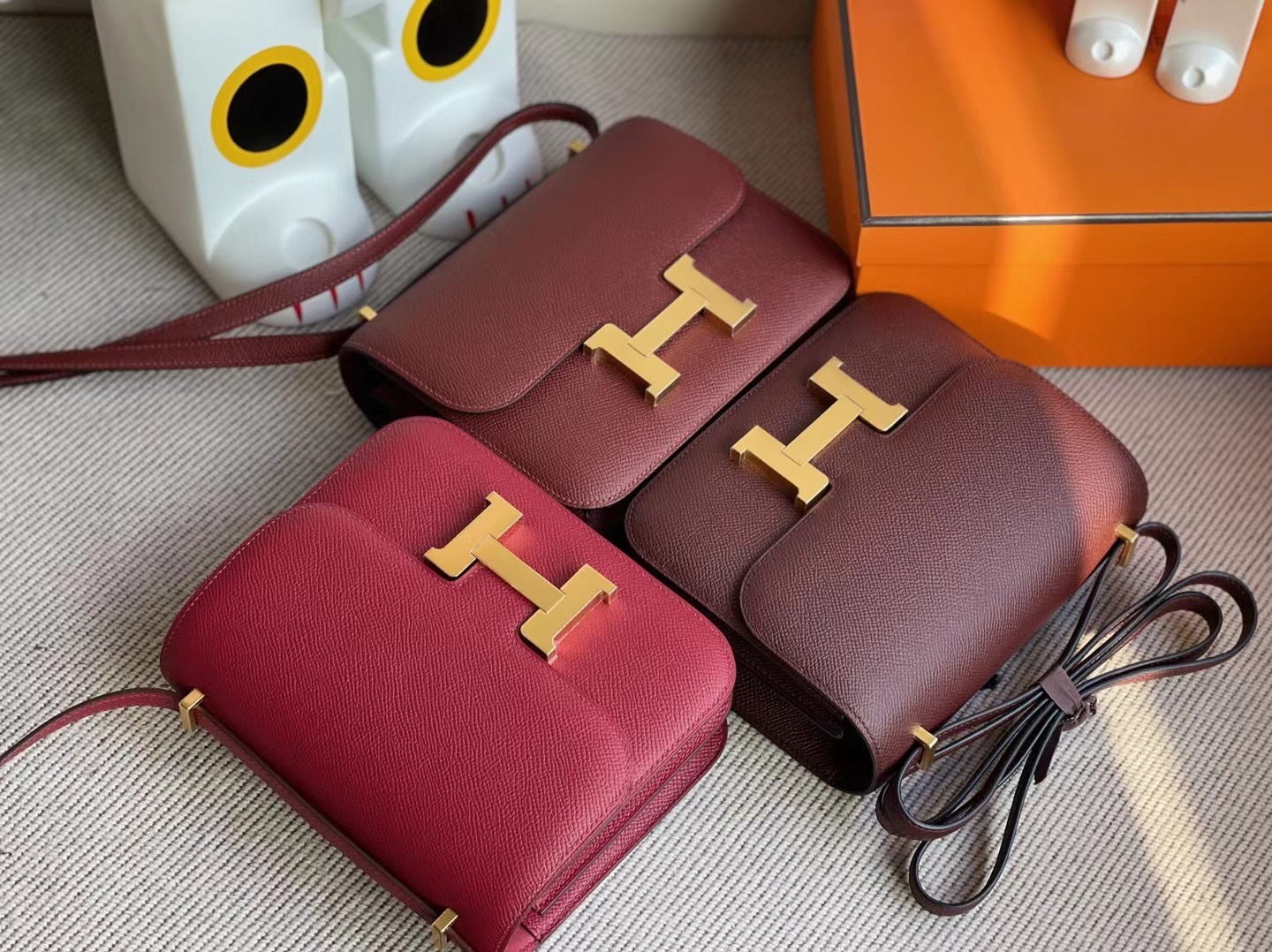 USA Hermes Constance 19cm Epsom CC55 Rouge H 愛馬仕紅 金扣