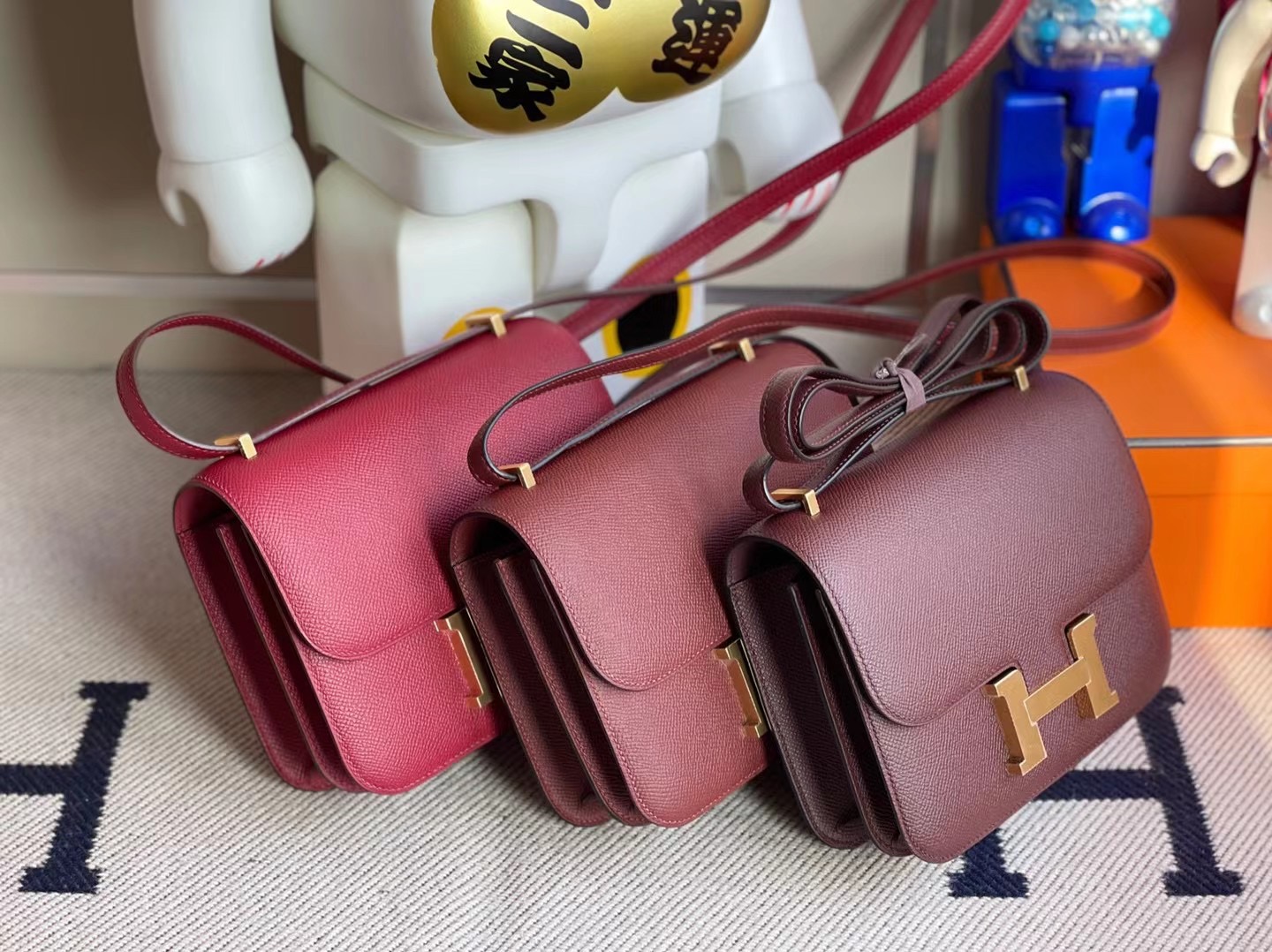 USA Hermes Constance 19cm Epsom K1 Rouge Grenat 石榴紅 金扣