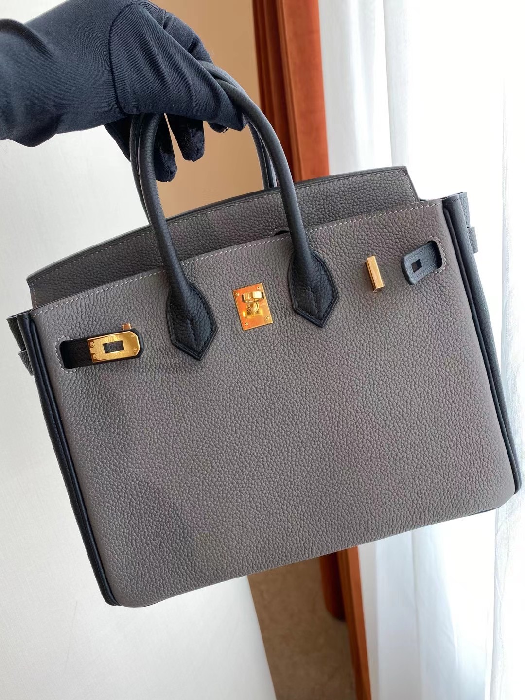 愛馬仕 加拿大門店鉑金包價格 Hermes Birkin 25cm HSS Togo 8F 錫器灰 Etain 89 Noir