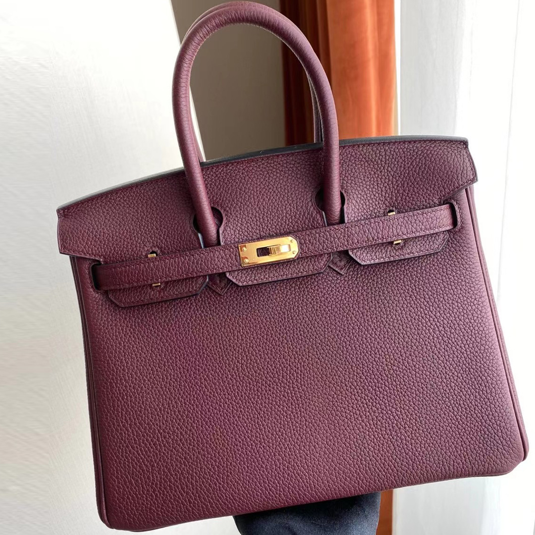 Hong Kong Hermes Birkin 25cm Togo 57 波爾多酒紅 Bordeaux 金扣