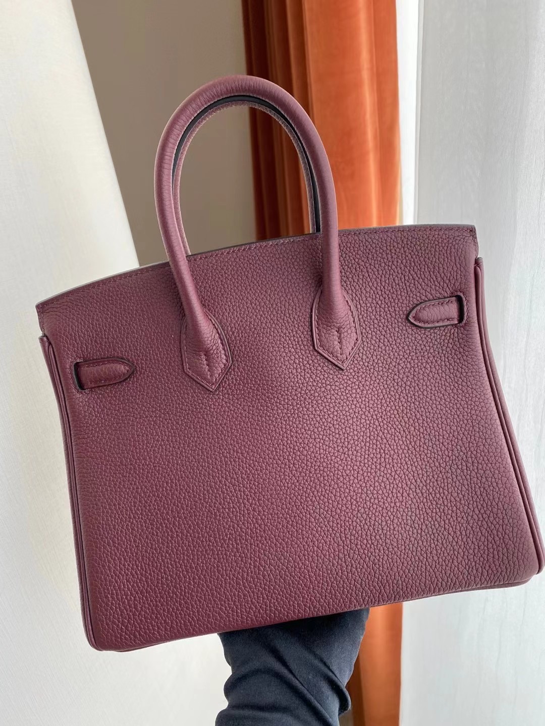 Hong Kong Hermes Birkin 25cm Togo 57 波爾多酒紅 Bordeaux 金扣