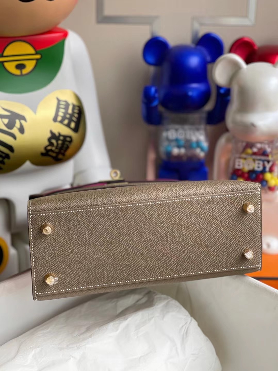 Hermes Kelly 25cm Epsom HSS 18 Etoupe 大象灰 L3 Rose Purple 玫瑰紫 金扣