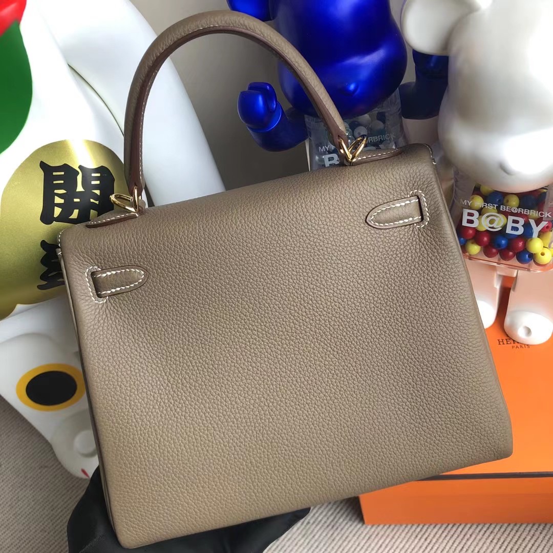 卡塔爾 Qatar Doha Hermes Kelly 25cm Togo 18 Etoupe 大象灰 全手工縫製 金扣