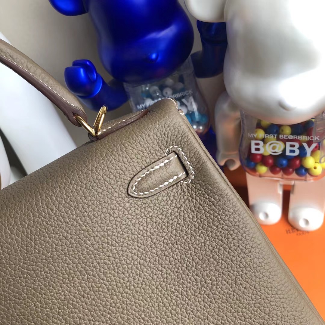 卡塔爾 Qatar Doha Hermes Kelly 25cm Togo 18 Etoupe 大象灰 全手工縫製 金扣