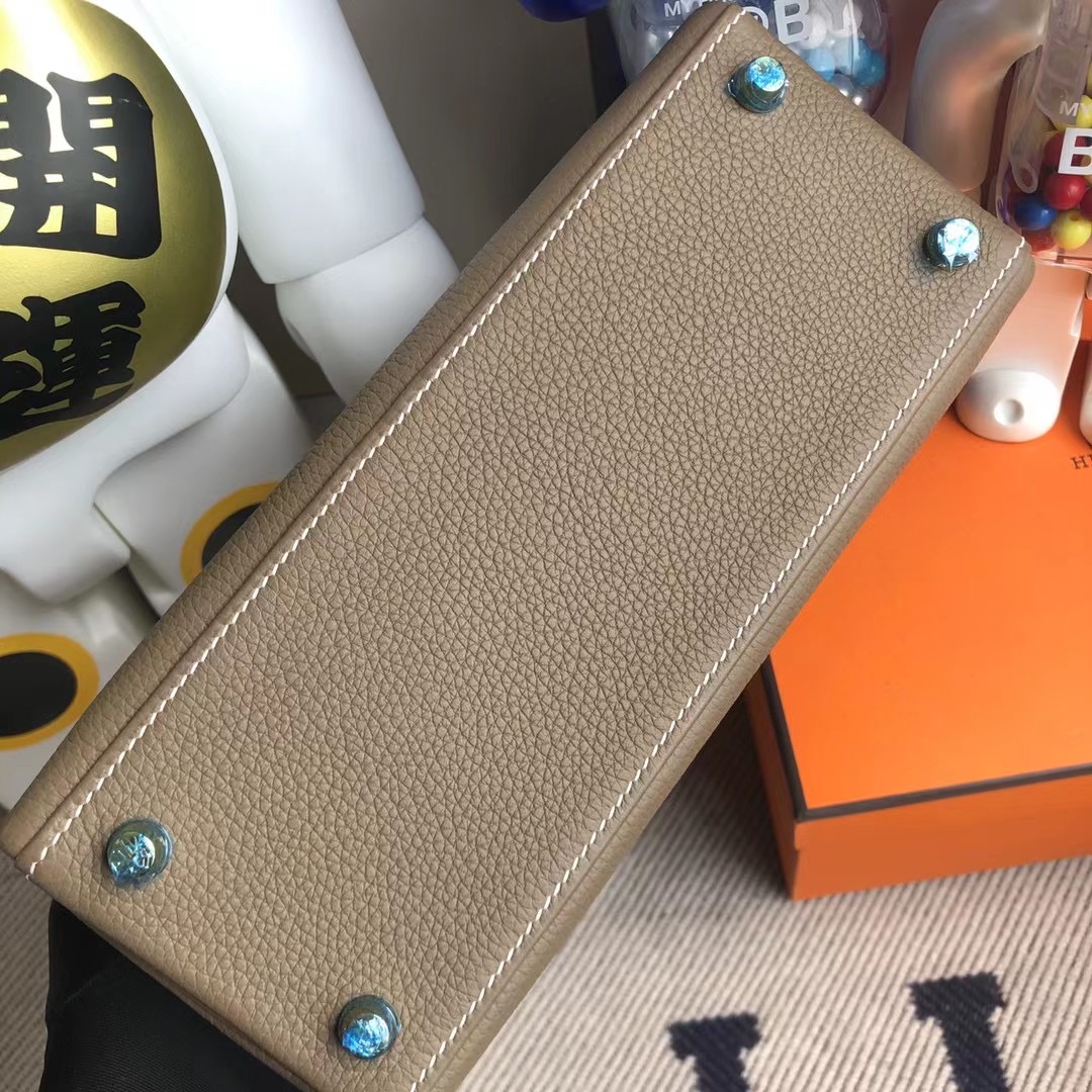 卡塔爾 Qatar Doha Hermes Kelly 25cm Togo 18 Etoupe 大象灰 全手工縫製 金扣