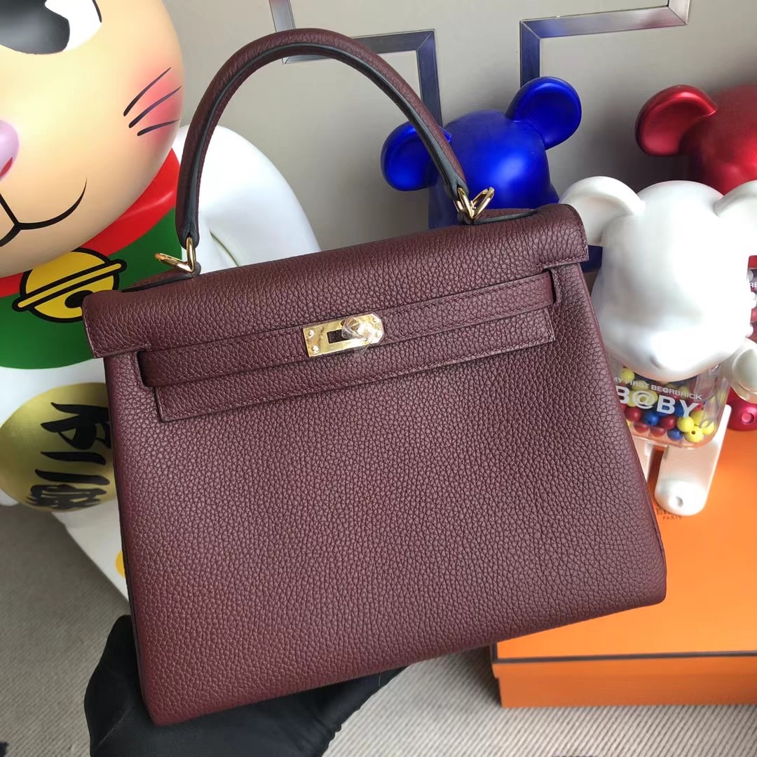 香港西貢區清水灣 愛馬仕凱莉包 Hermes Kelly 25cm Togo 57 Bordeaux 波爾多酒紅