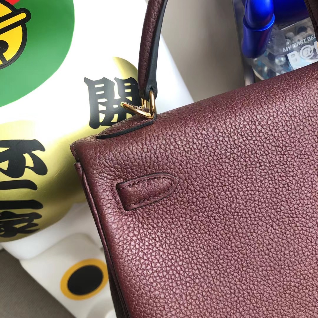 香港西貢區清水灣 愛馬仕凱莉包 Hermes Kelly 25cm Togo 57 Bordeaux 波爾多酒紅