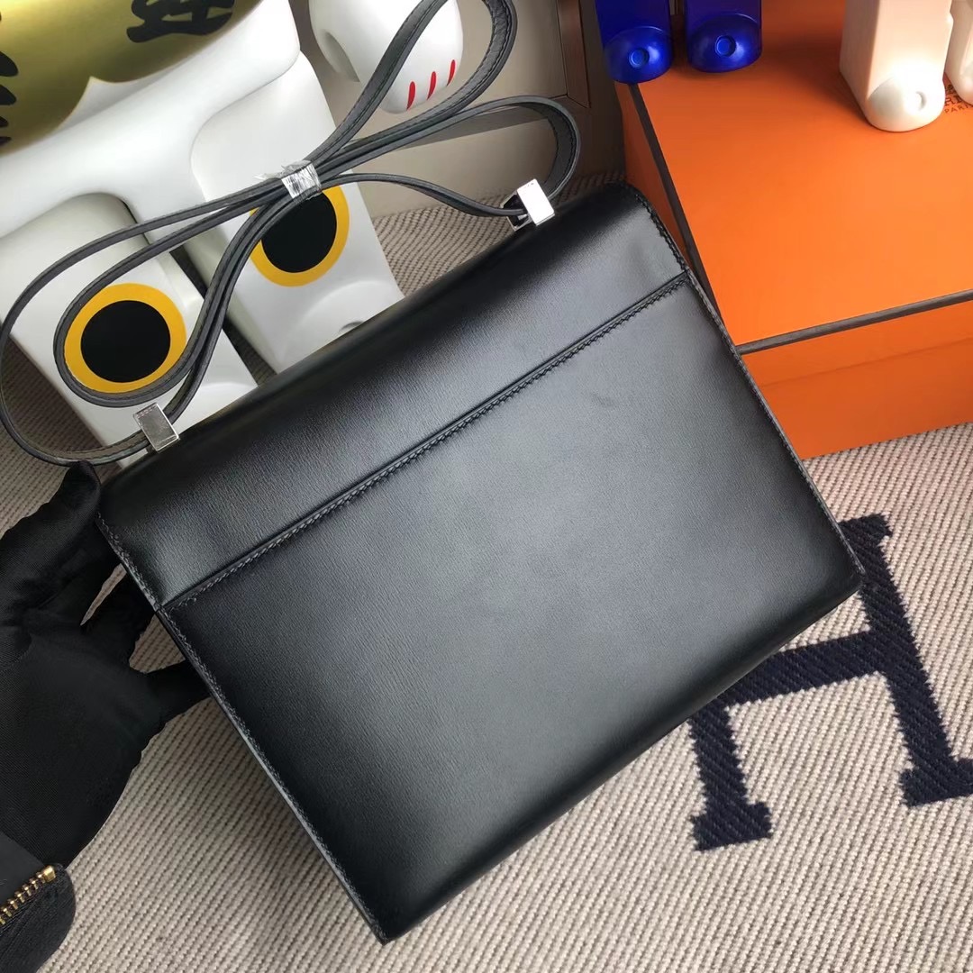 Hermes Verrou 21cm Box calfskin CK89 Noir 黑色 全手工縫製 銀扣