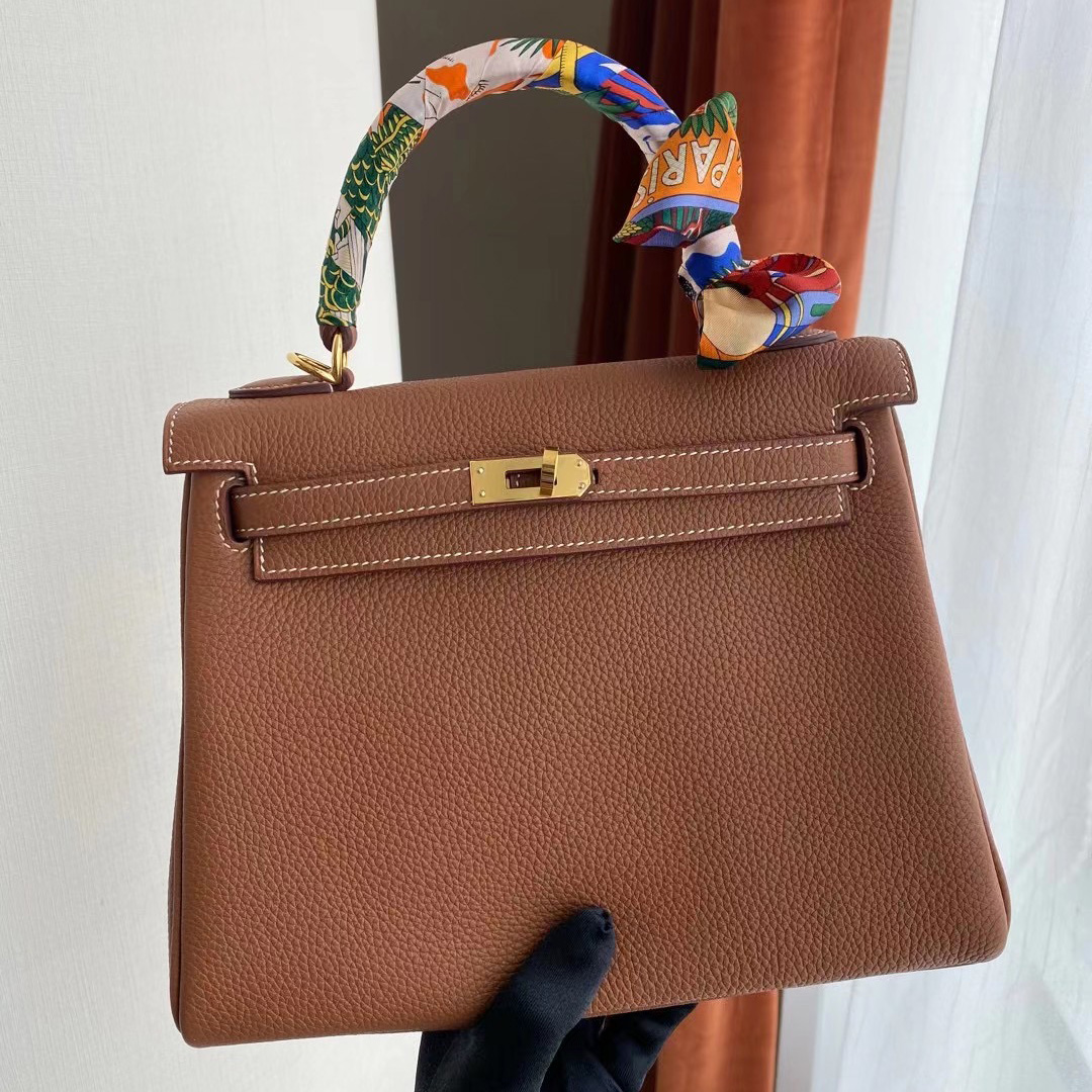 臺灣臺中市 愛馬仕凱莉包價格多少錢 Hermes Kelly 25cm Togo 37 gold 金棕色 金扣