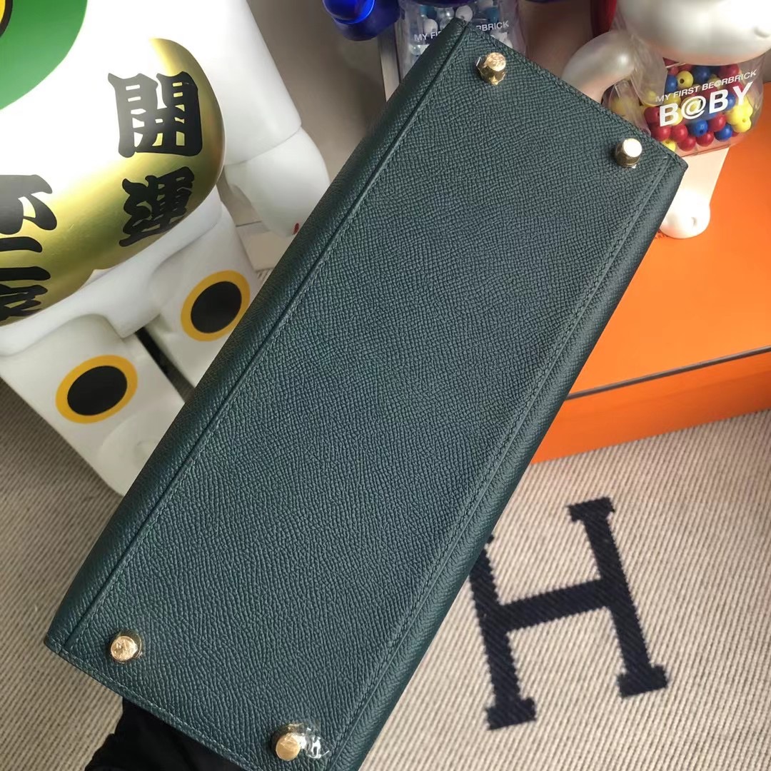 Hermes Kelly 28cm Epsom 6O松柏綠 Vert Cypres 全手工縫製 金扣