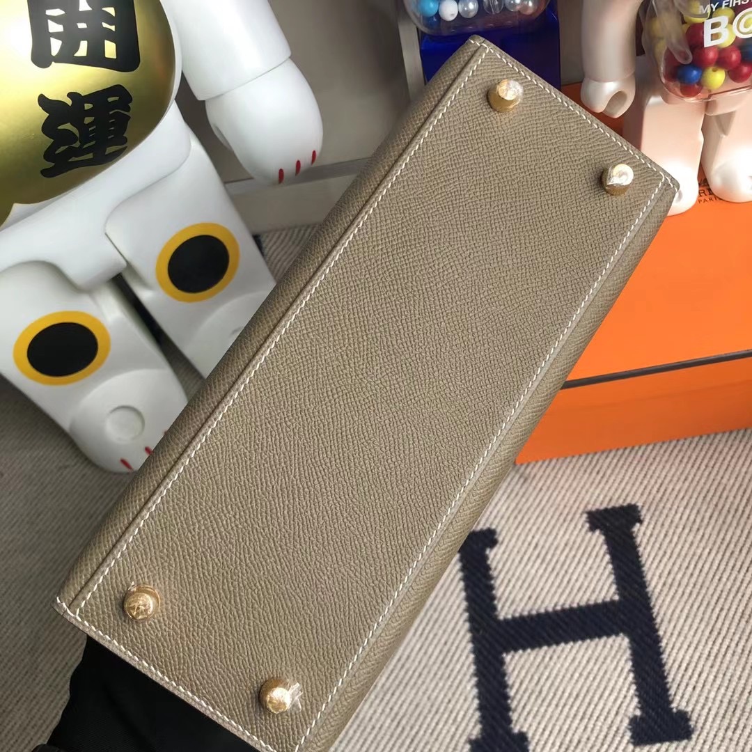 Hermes Kelly 25cm Epsom HSS 18 Etoupe 大象灰 L3 Rose Purple 玫瑰紫 金扣