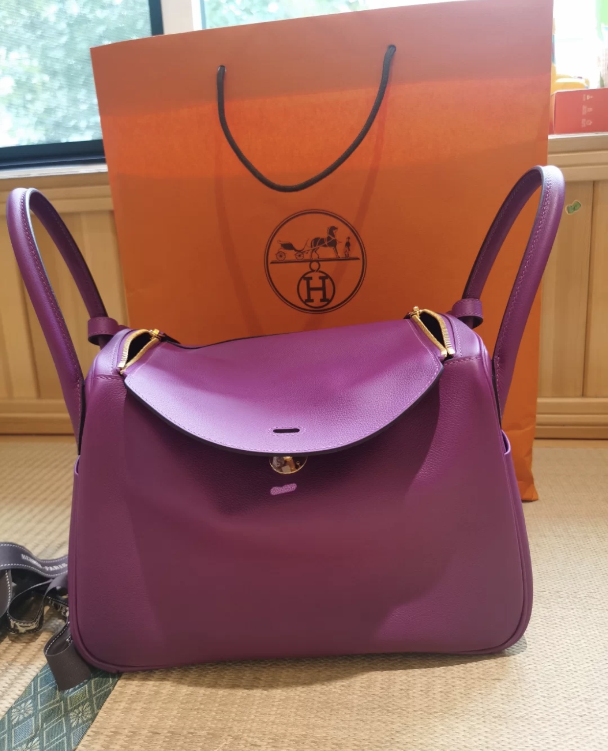 USA Hermes Lindy 26cm Evercolor CCP9 Anemone 海葵紫 金扣 全手工縫製