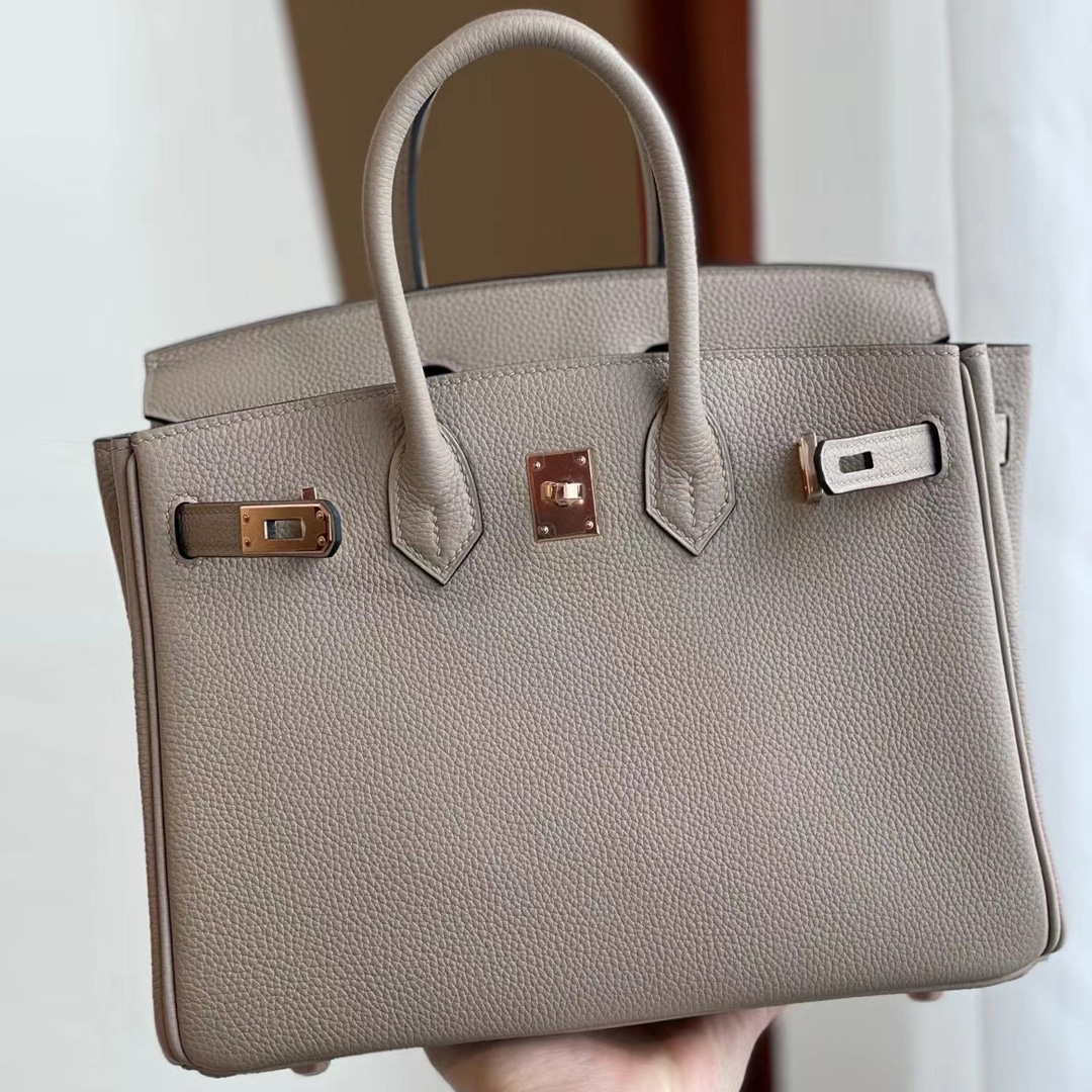 Hermes Birkin 25cm Togo 81 Gris Tourterelle 斑鳩灰 玫瑰金扣