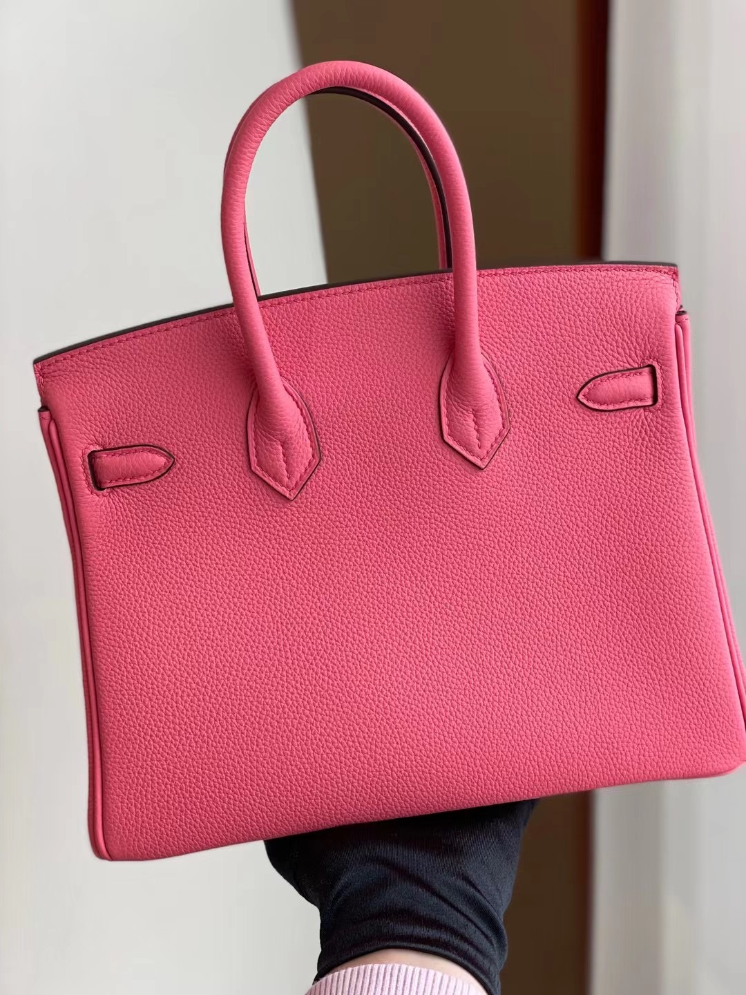 Hermes Birkin 25cm Togo CCU5 Rose Lipstick 唇膏粉 全手工蜜蠟線縫製金扣