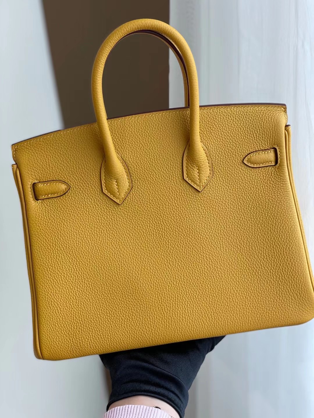 Hermes Birkin 25cm Togo 9D Amber 琥珀黃 全手工蜜蠟線縫製 金扣