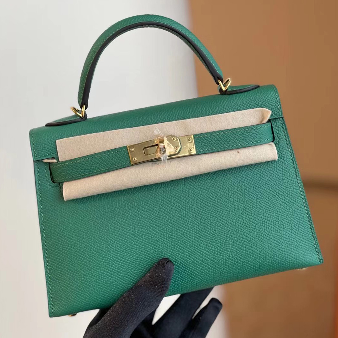 Hermes Kelly mini II 2代 Epsom U4 Vert Verigo 絲絨綠 全手工縫製 金扣