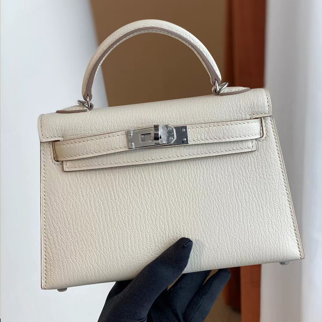 Hermes Kelly Mini II 2代 Chevre Mysore 山羊皮 CK10 Craie 奶昔白 全手工蜜蠟線縫製