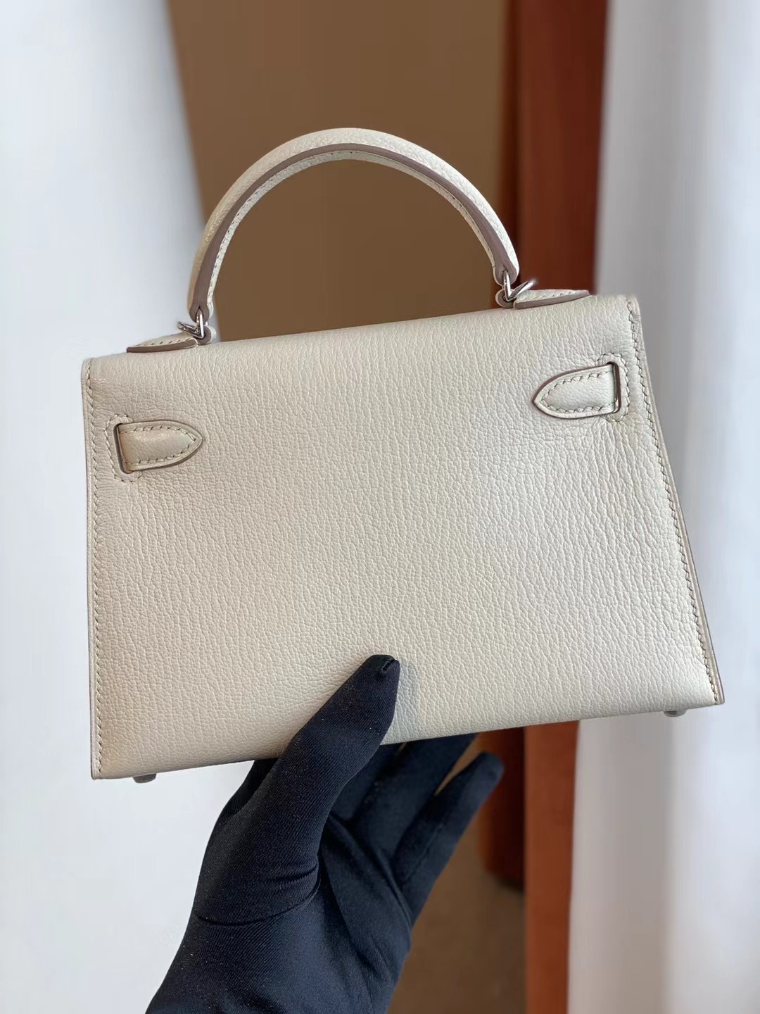 Hermes Kelly Mini II 2代 Chevre Mysore 山羊皮 CK10 Craie 奶昔白 全手工蜜蠟線縫製