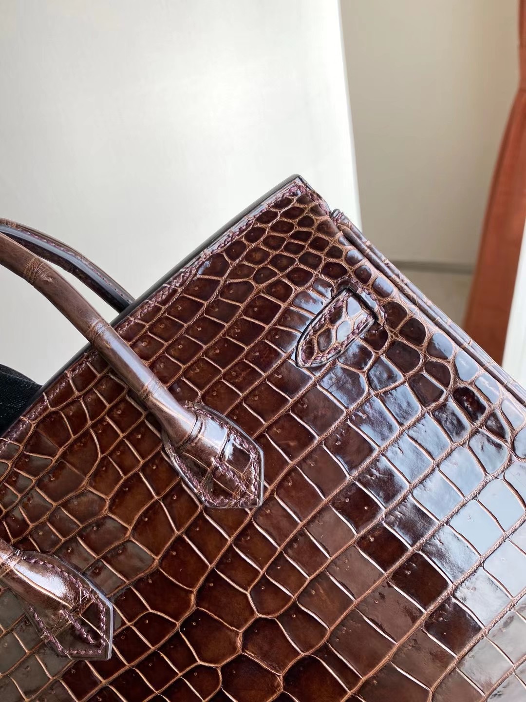 Hermes Birkin 30cm crocodile CK47 Chocolate 巧克力 全手工蜜蠟線縫製金扣
