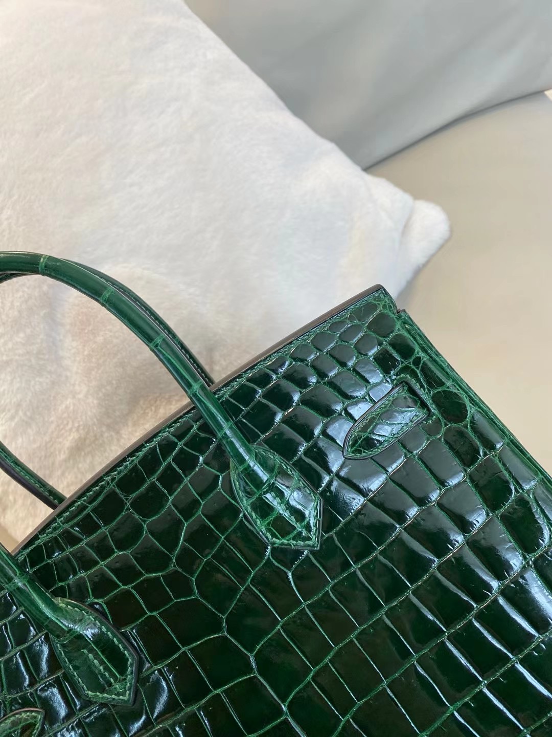 上海深圳廣州愛馬仕鉑金包 Hermes Birkin 30cm Crocodile 67 Vert Fonce 祖母綠