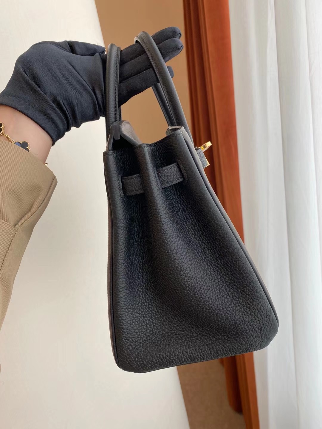 Hermes Birkin 25cm Togo Hss 8F Etain 錫器灰 拼 89 Noir 黑色 金扣 全手工蜜蠟線縫製