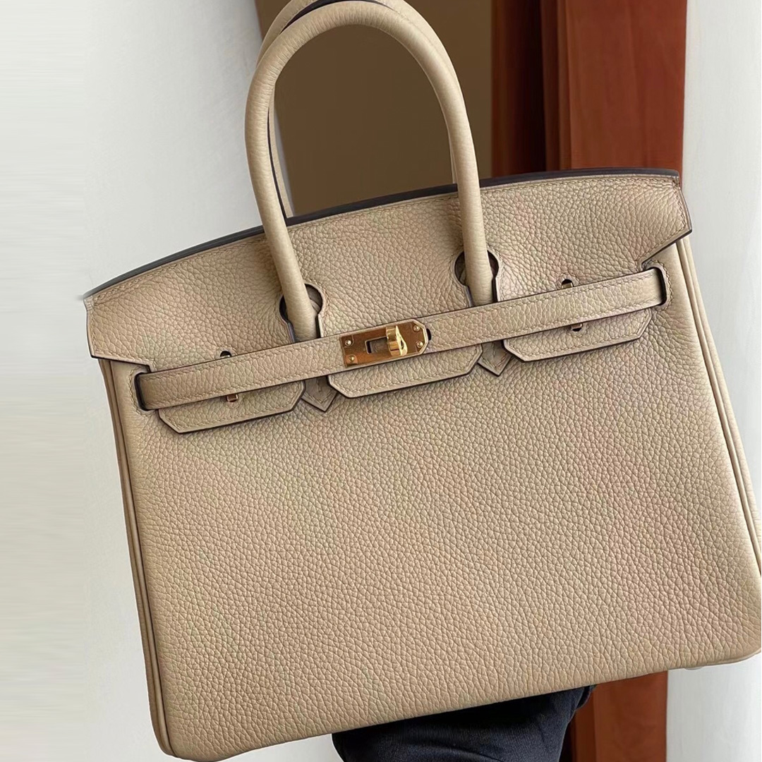 UAE Abu Dhabi Hermes Birkin 25cm togo S2 風衣灰 Trench 金扣 全手工蜜蠟線縫製