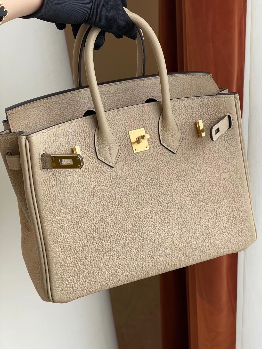 UAE Abu Dhabi Hermes Birkin 25cm togo S2 風衣灰 Trench 金扣 全手工蜜蠟線縫製