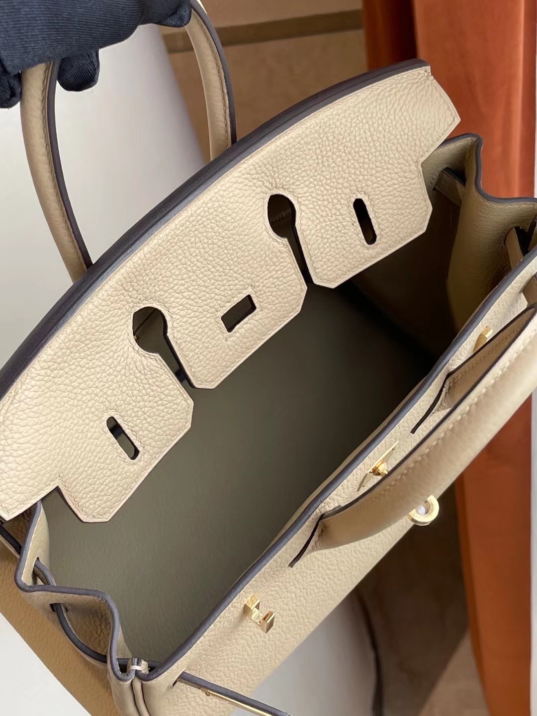 UAE Abu Dhabi Hermes Birkin 25cm togo S2 風衣灰 Trench 金扣 全手工蜜蠟線縫製