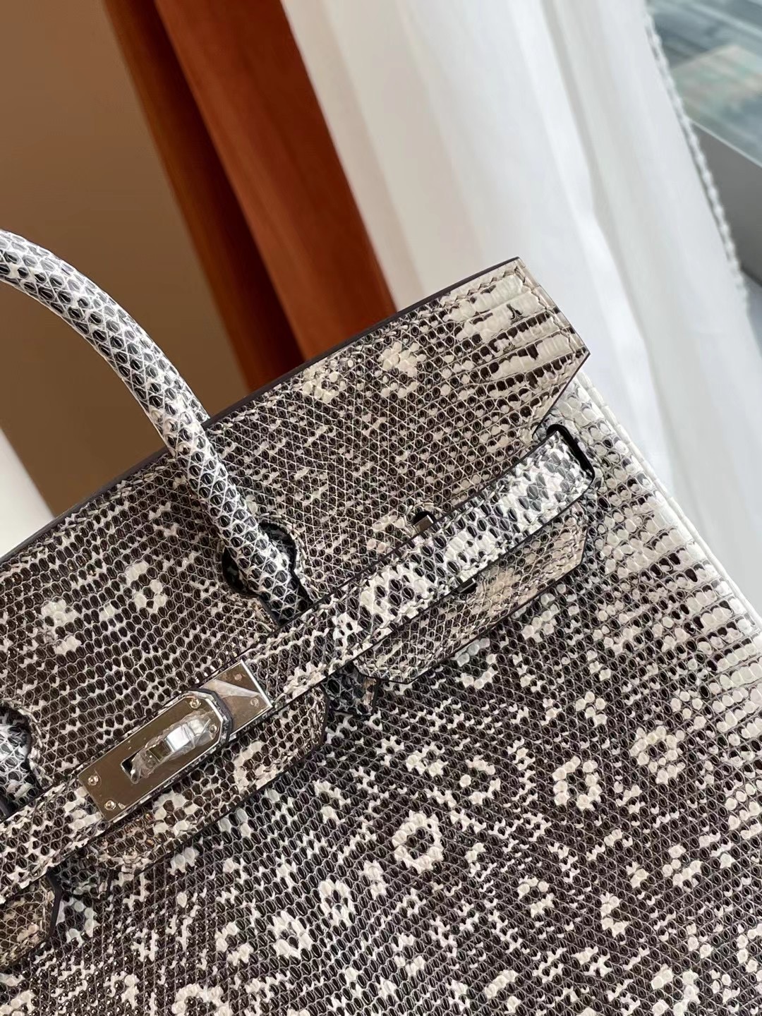 UAE Abu Dhabi Hermes Birkin 25 Lizard 雪花色 自然色 禦用蜥蜴皮 全手工蜜蠟線縫製