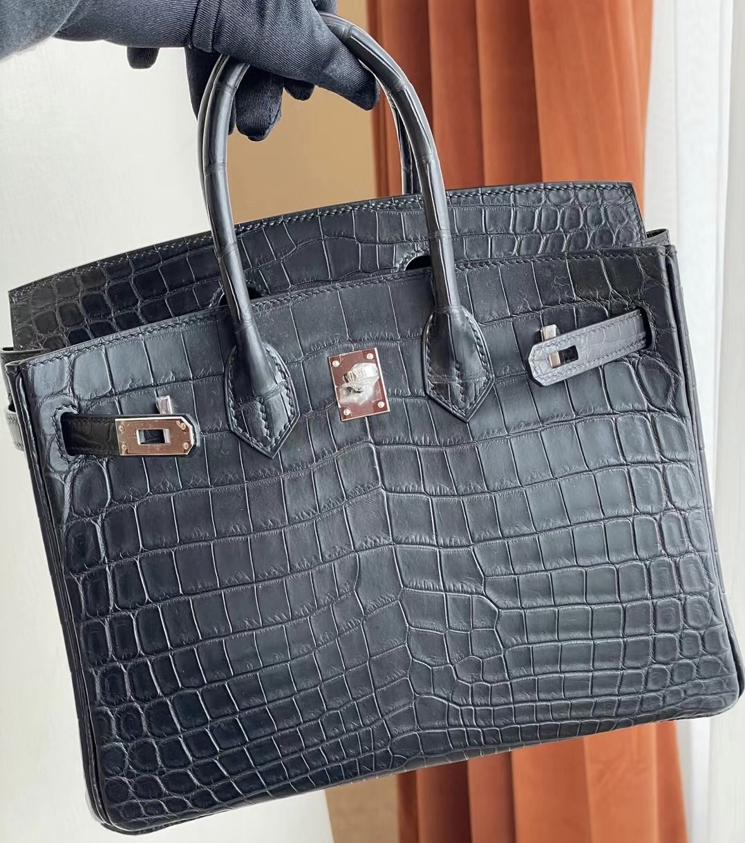  UAE Abu Dhabi Hermes Birkin 25cm matte Mississippiensis 全手工蜜蠟線縫 金扣