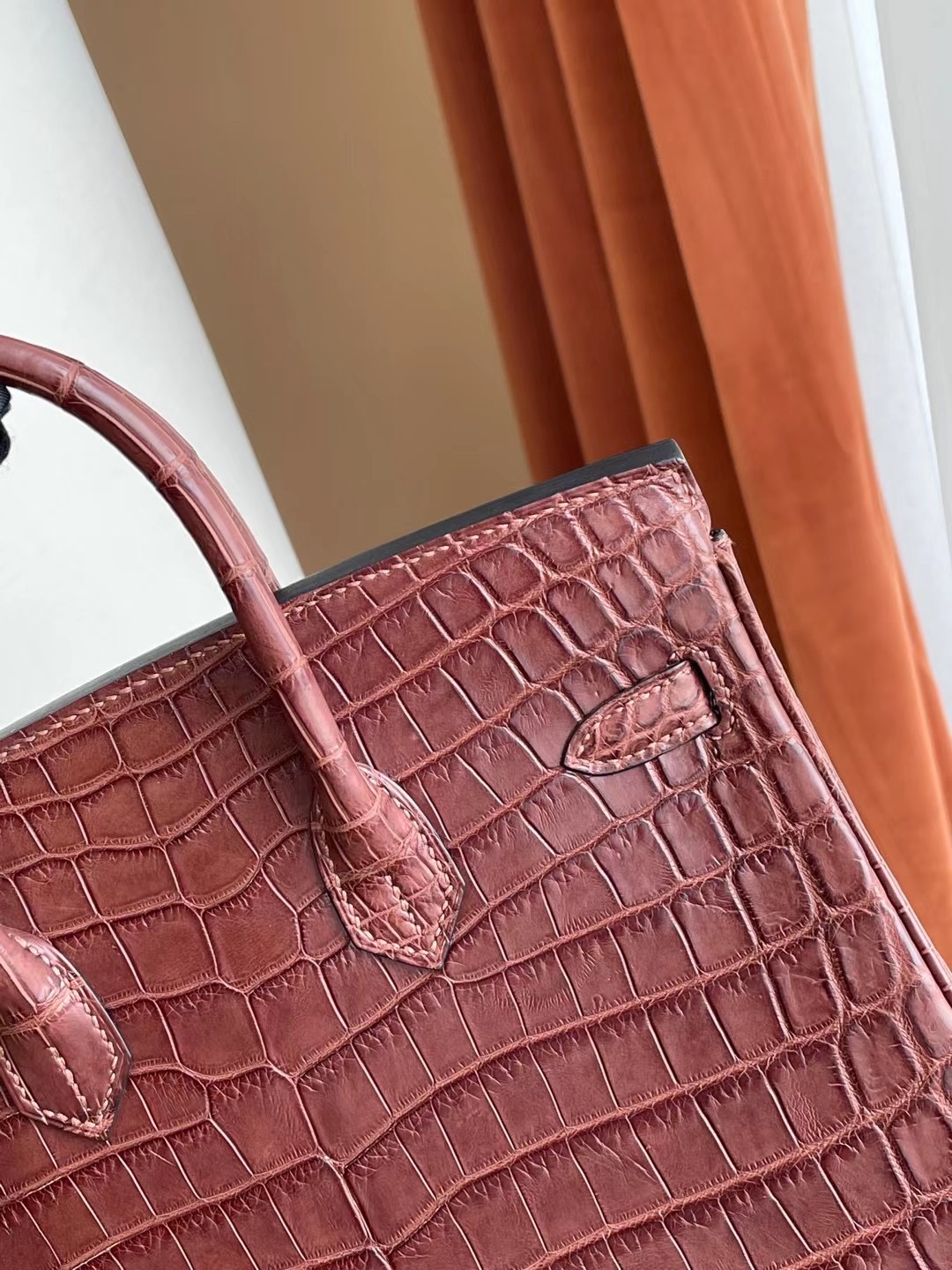 Dhabi Hermes Birkin 25cm matte Mississippiensis 全手工蜜蠟線縫 金扣