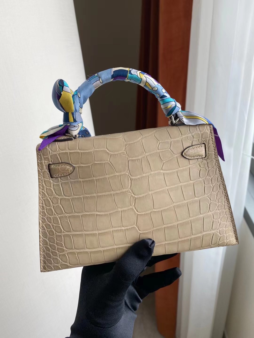 Hermes Kelly Mini II 2代 CK14 Beige 杏色 霧面方塊 美洲鱷魚