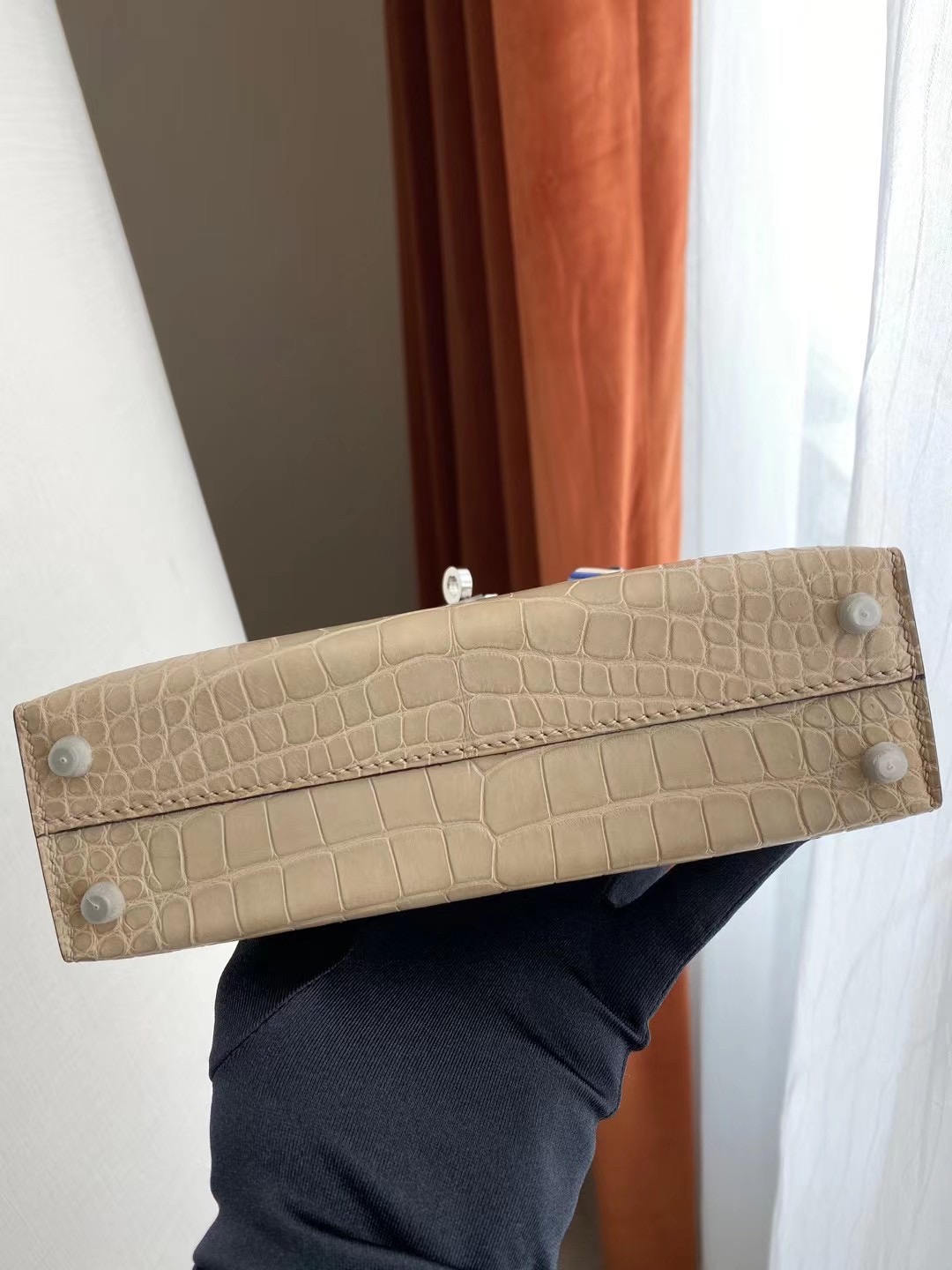 Hermes Kelly Mini II 2代 CK14 Beige 杏色 霧面方塊 美洲鱷魚